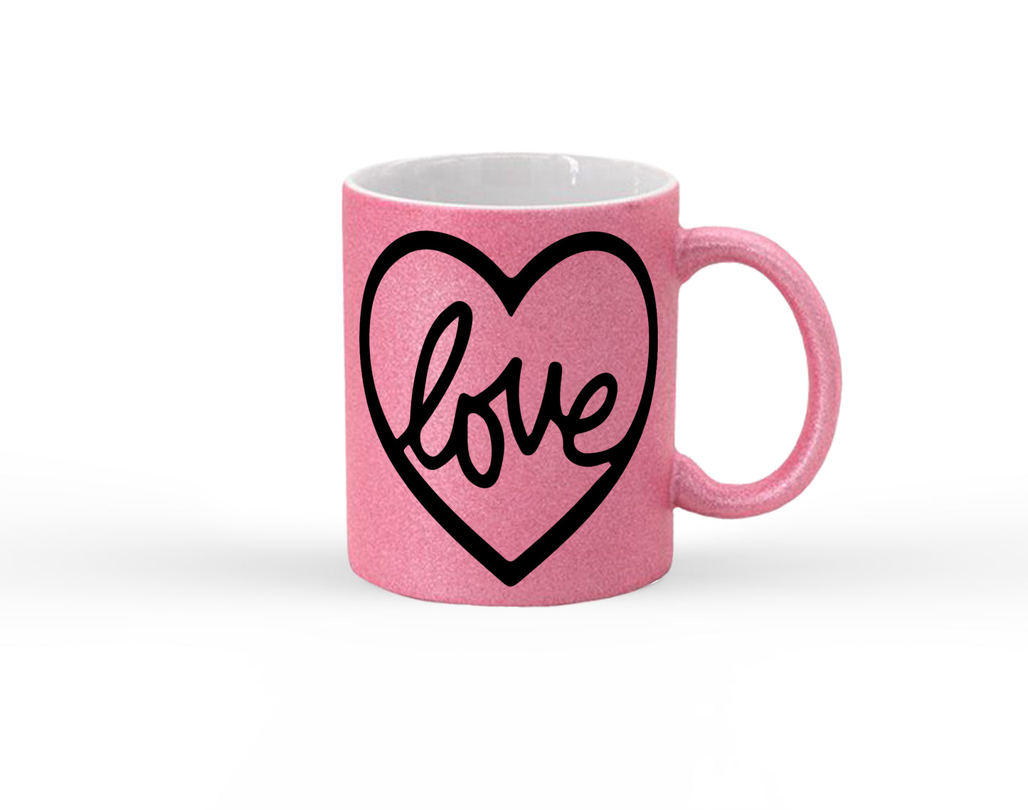 Love in a Heart Glitter Mug