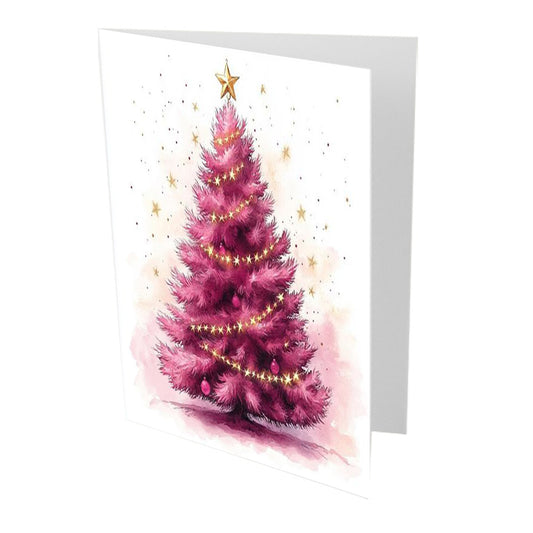 Pink Tree Christmas Card