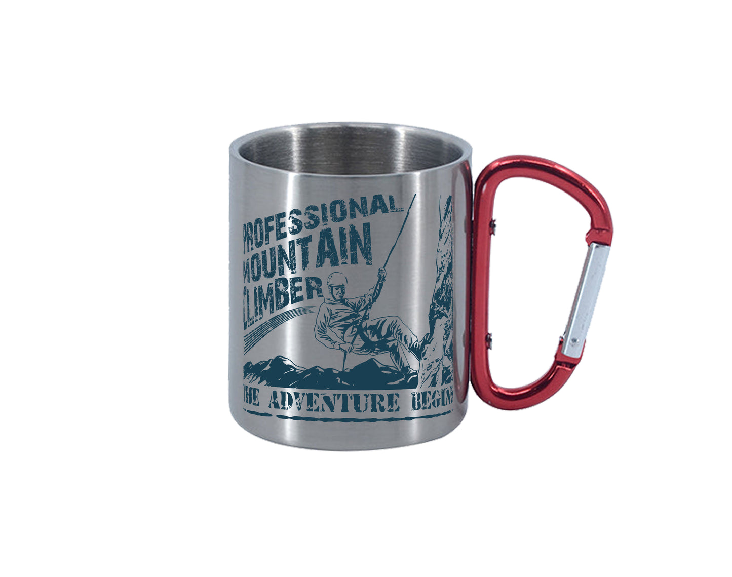 Professional Mountain Climber Carabiner Red Handle Mug