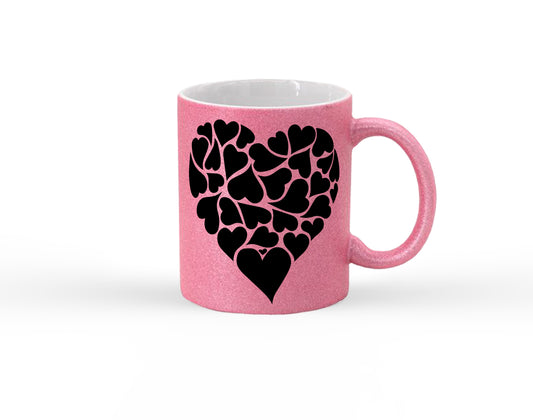 Love Hearts Glitter Mug