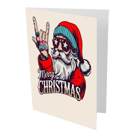 Santa Rocker Merry Christmas Card