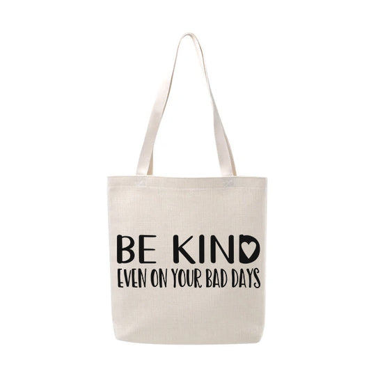 Be Kind Linen Tote Shopping Bag