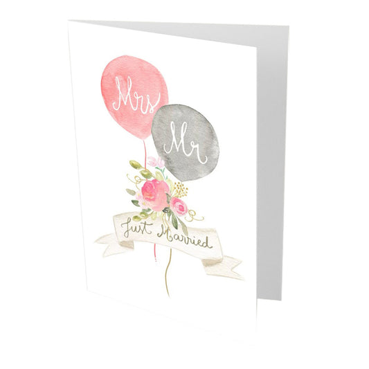 Mr Mrs Just Married Congratulations Card