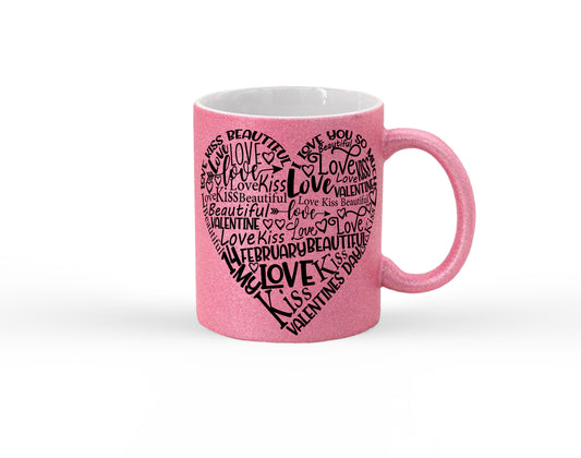 I Love You Valentines Day Glitter Mug