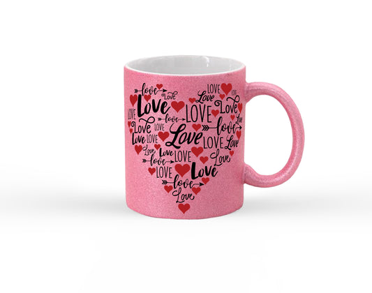 Love Arrows Glitter Mug