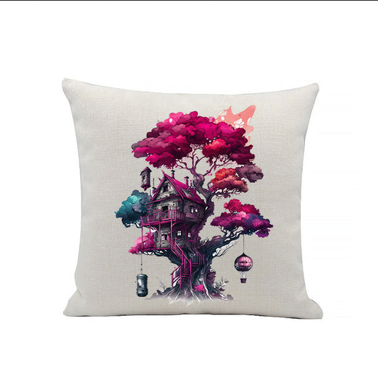 Steampunk Tree Linen Cushion