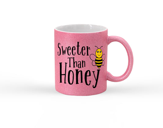 Sweeter Than Honey Glitter Mug