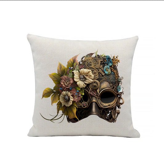 Steampunk Masks Linen Cushion