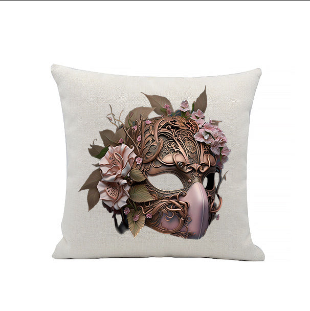 Steampunk Masks Linen Cushion