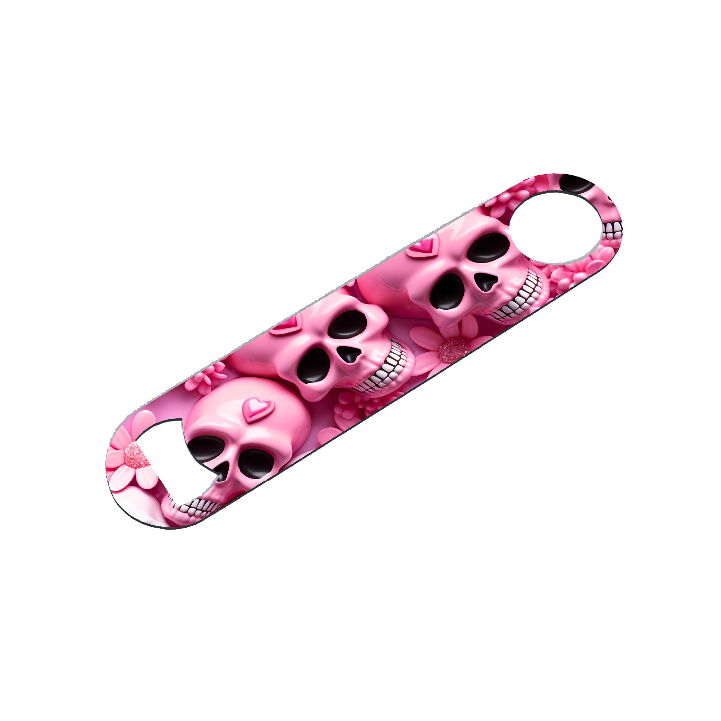 Pink Skulls Metal Bottle Opener