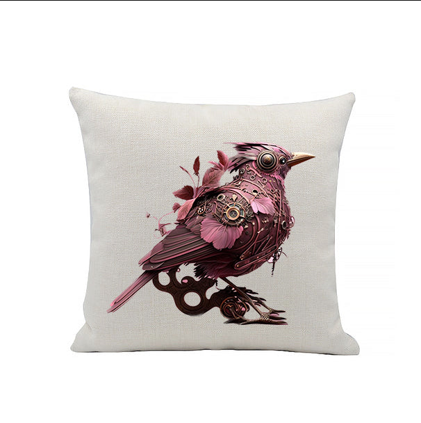 Steampunk Bird Linen Cushion