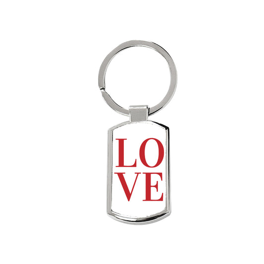 Love Oblong Metal Keyring