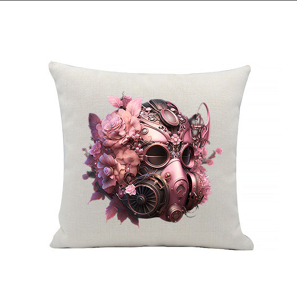 Steampunk Masks Linen Cushion