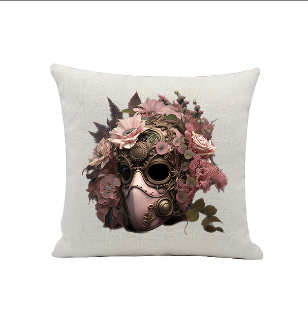 Steampunk Masks Linen Cushion