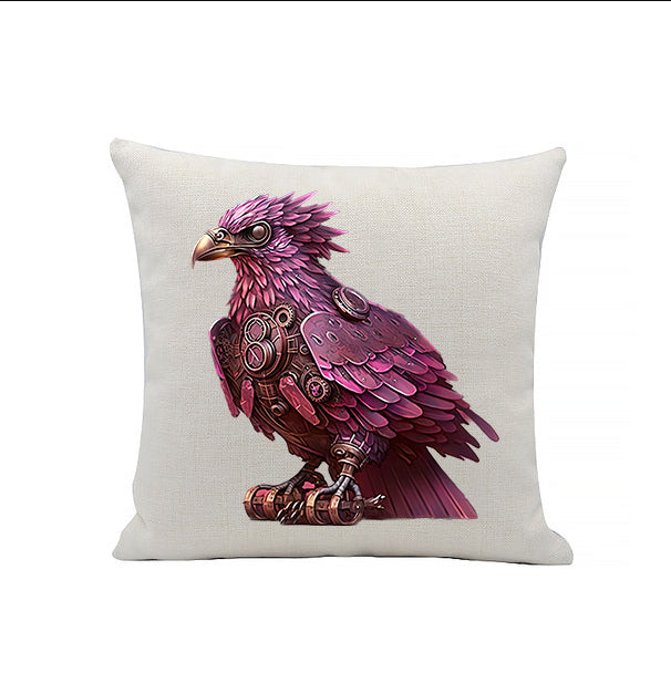 Steampunk Bird Linen Cushion