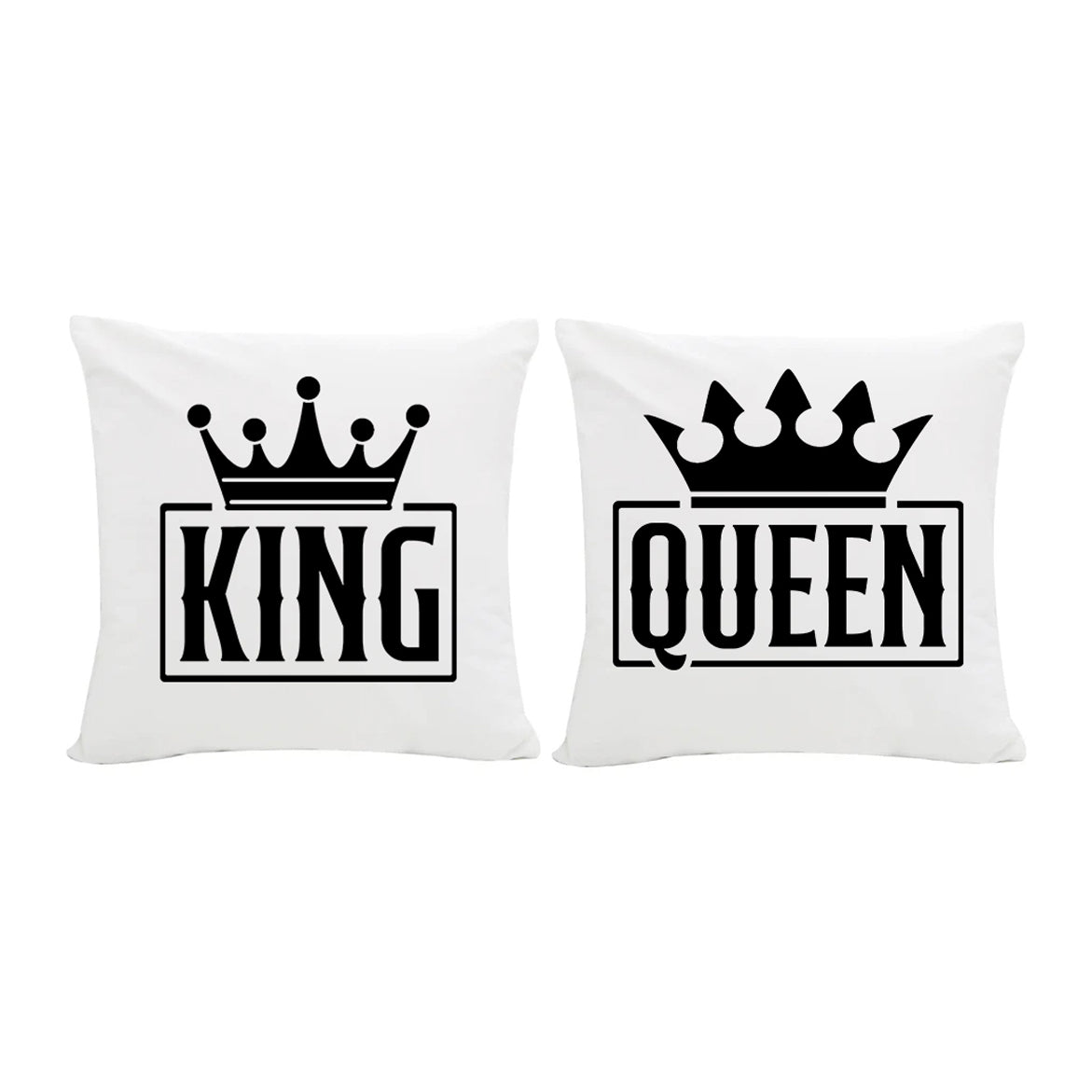 King and Queen Soft Cushion Pair