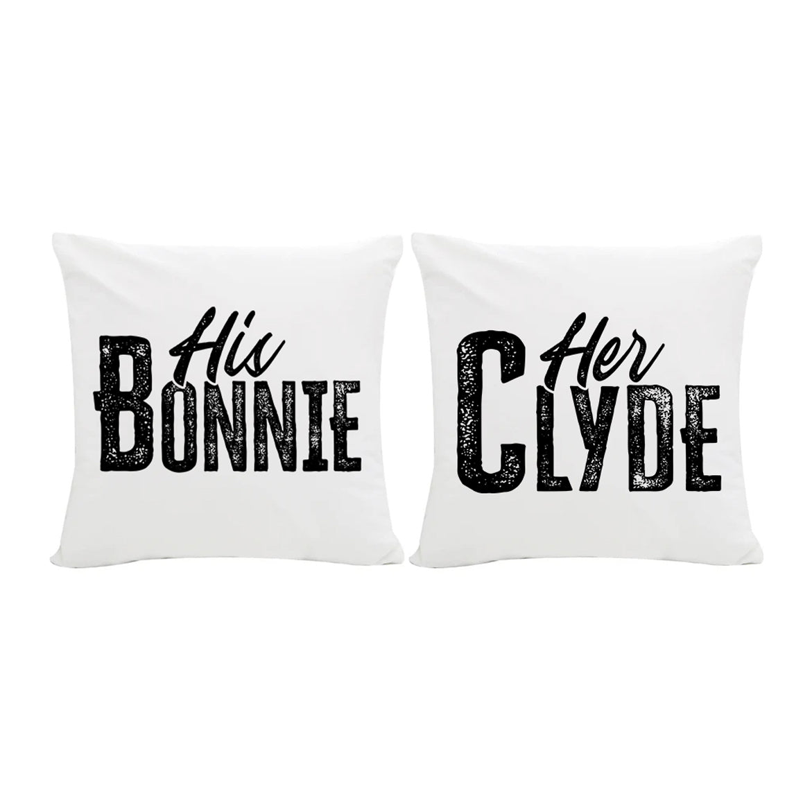 His Bonnie Her Clyde Soft Cushion Pair