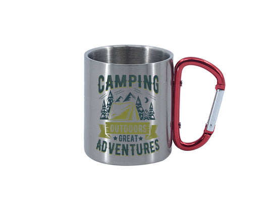 Camping Adventures Carabiner Red Handle Mug