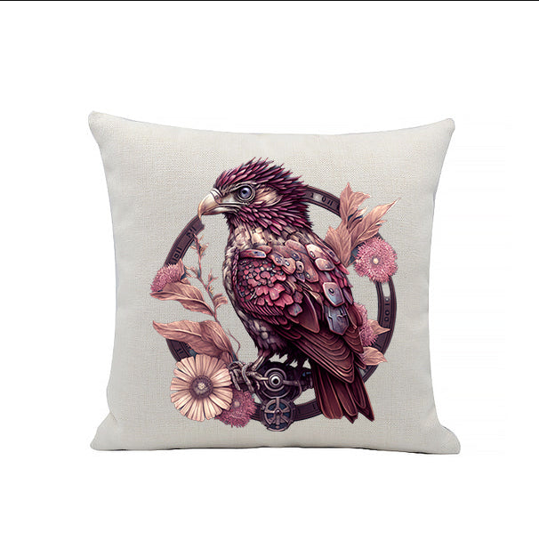 Steampunk Bird Linen Cushion