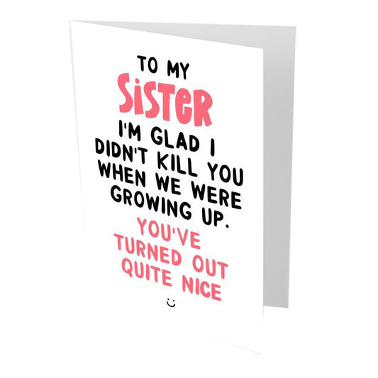 To My Sister Birthday Card