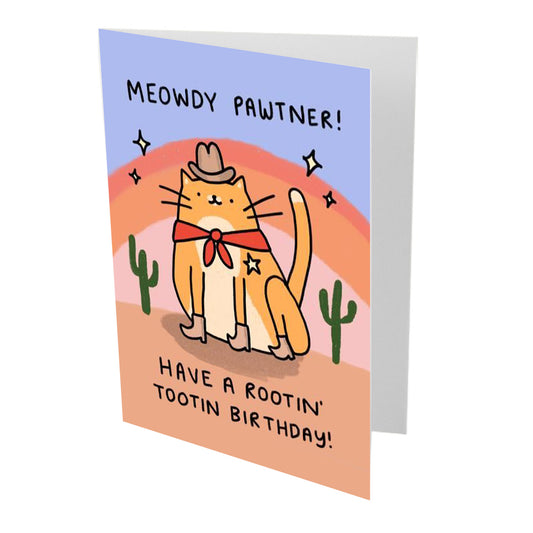 Meowdy Pawtner Birthday Card