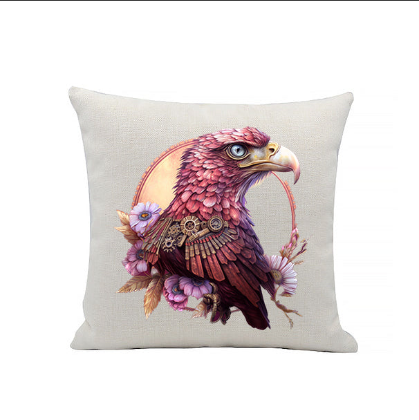 Steampunk Bird Linen Cushion