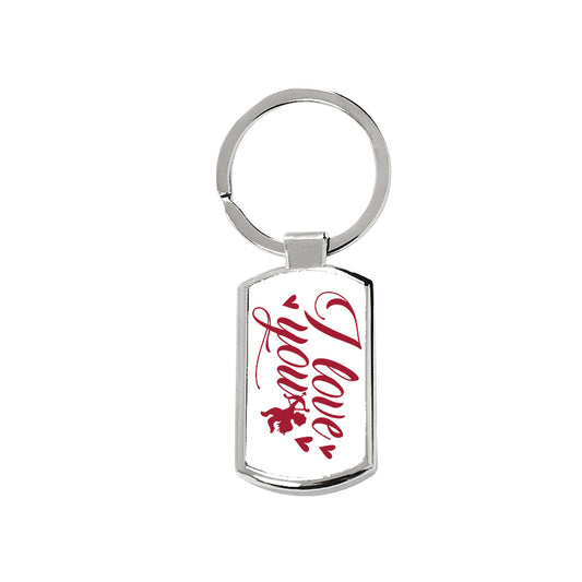 Love You Oblong Metal Keyring