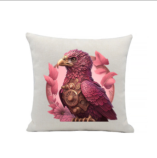 Steampunk Bird Linen Cushion