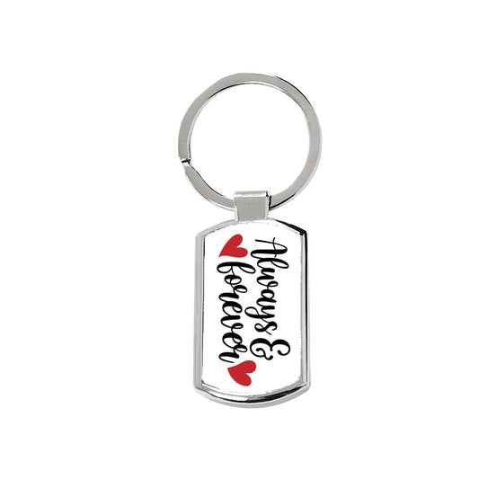 Always and Forever Oblong Metal Keyring