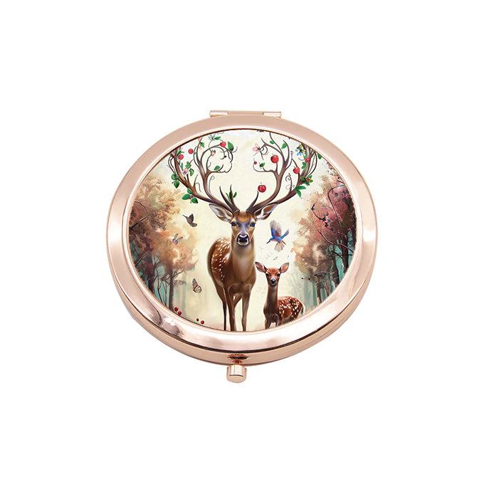 Deer Rose Gold Compact Mirror