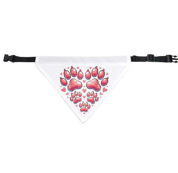 Pink Paw Prints Dog Bandana - Small