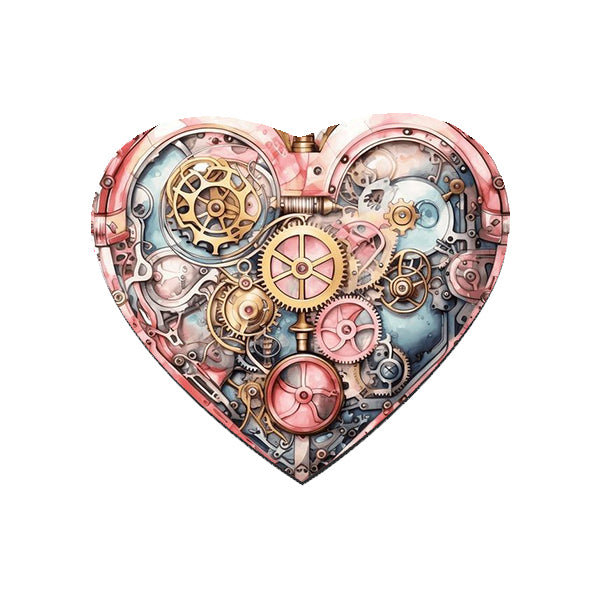 Steampunk Pink Heart Mouse Mat