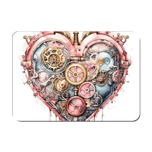 Steampunk Pink Heart Mouse Mat