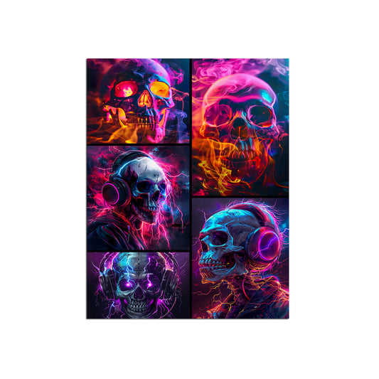 Skulls Collage Metal Wall Art