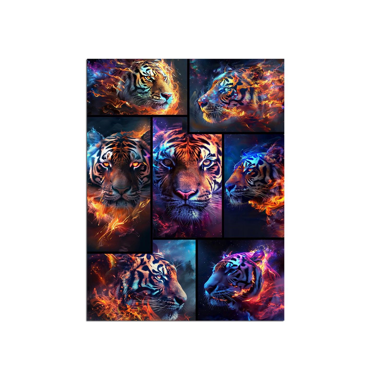 Tiger Collage Metal Wall Art